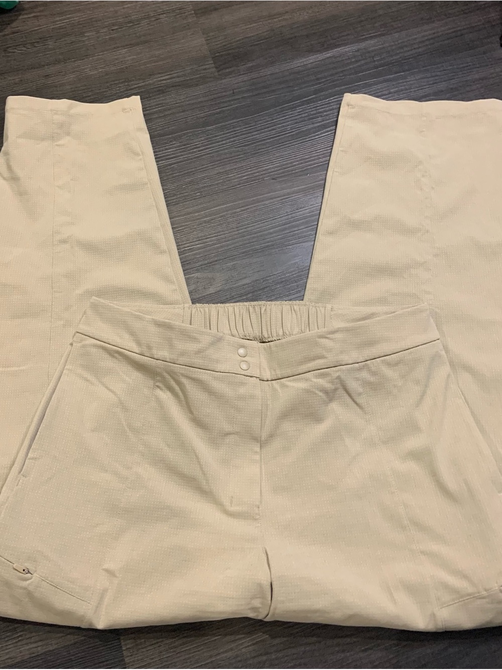 lululemon athletica Light Cream Bermuda Shorts with Snap Front